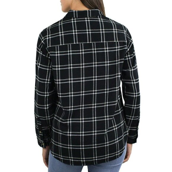 NWT Jachs Girlfriend Women's' Super Soft Flannel Side Pockets Button Front Shirt - Picture 3 of 7